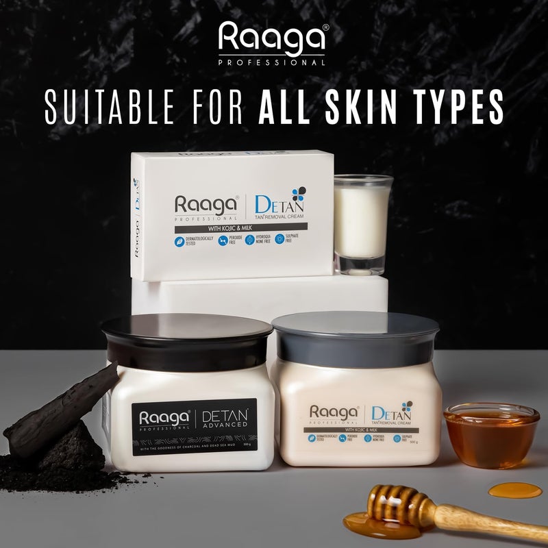 RAAGA PROFESSIONAL كريم راجا المحترف المتقدم لإزالة السمرة | يزيل السمرة والجلد الميت | غني بالفحم وطين البحر الميت | تركيبة تنظيف عميق، تنقية وترطيب | 17.64 أونصة (500 جرام) - Image 5
